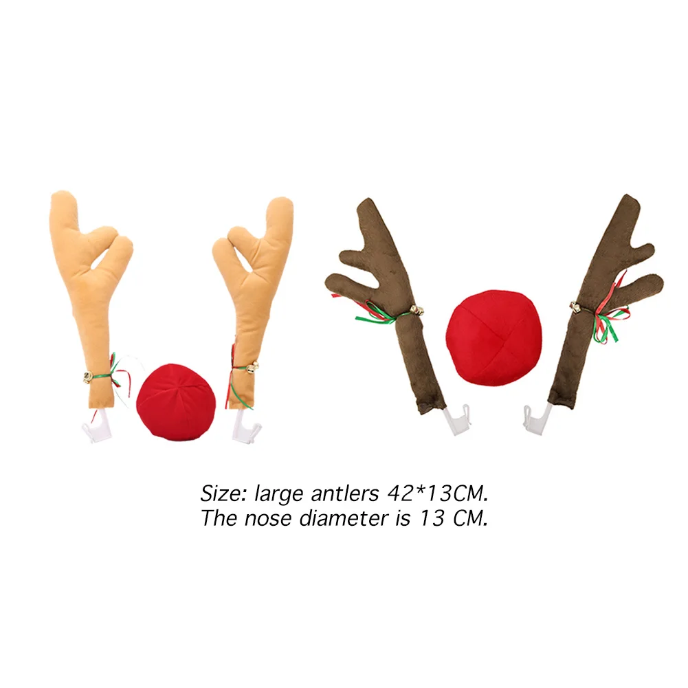 1 Комплект за Кола Декоративна Висулка Коледен Авто Интериор на Автомобила Елен Оленьи Рога на Лосове Носа Опашката Коледна Украса Коледна украса Изображение  5