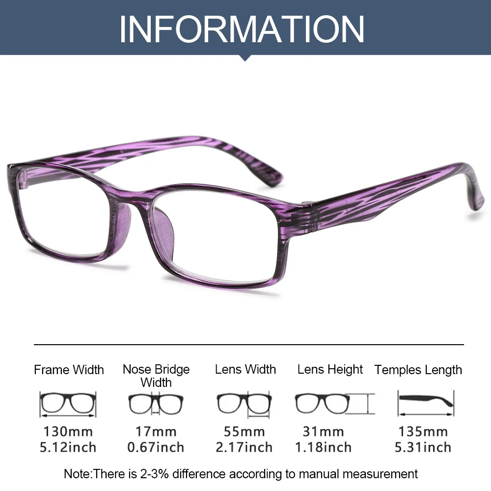 1БР Печатна Рамки от Очила За Четене Ультралегкие Очила За Далечния Точка на Оптични Очила За Далечния Точка на Преносими Дальнозоркие Очила+ 1,0~4,0 Изображение  4