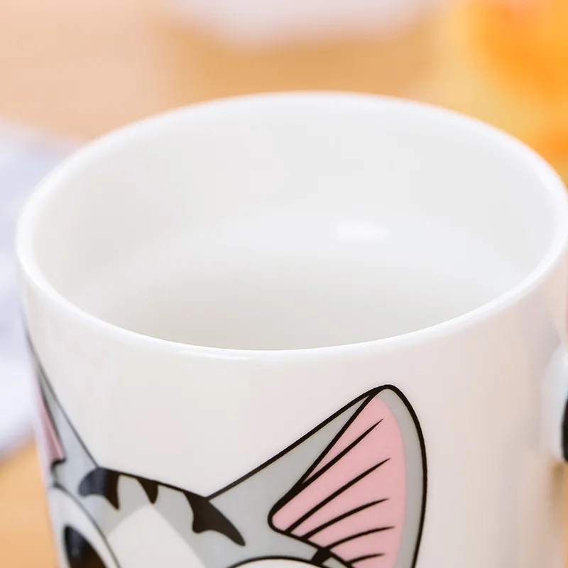 600 мл Керамични Кафеена чаша със сладка котка с капак за Чаши за животни с Голям капацитет Креативна посуда за напитки, чаши за Кафе, за чай Подаръци Чаша за мляко KEDICAT Изображение  1