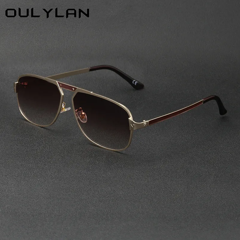 Oulylan Ретро Големи Слънчеви Очила Мъже, Жени Нова Мода Метална Дограма За Мъжки Слънчеви Очила Модерен Улични Нюанси На Пилотни Очила Изображение  5