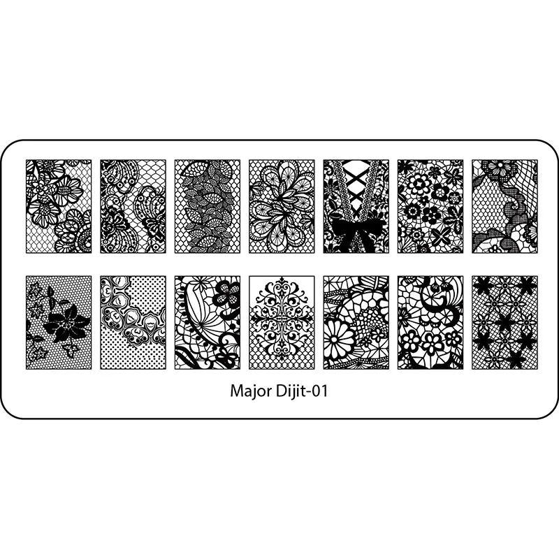 XMQ стоманена плоча за релеф нокти шаблон лейси табела за изображения серия MD инструменти за печат за нокти 6*12 cm Изображение  4
