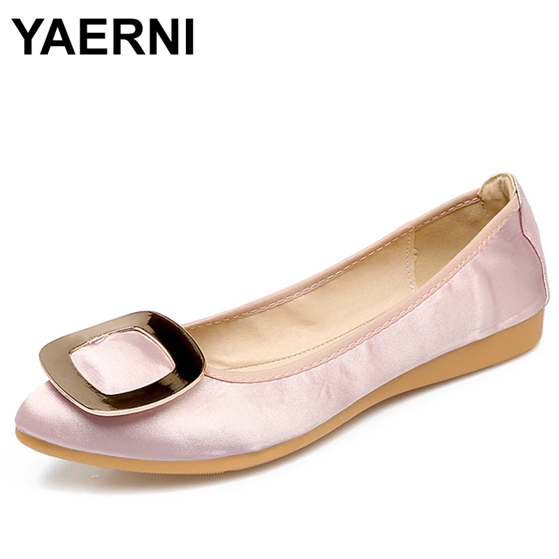 YAERNI 2018 Дамски обувки на плоска подметка 2018 Новата пролетно модни дамски обувки с мека подметка, удобни мокасини Дамски обувки zapatos mujer E740 Изображение  3