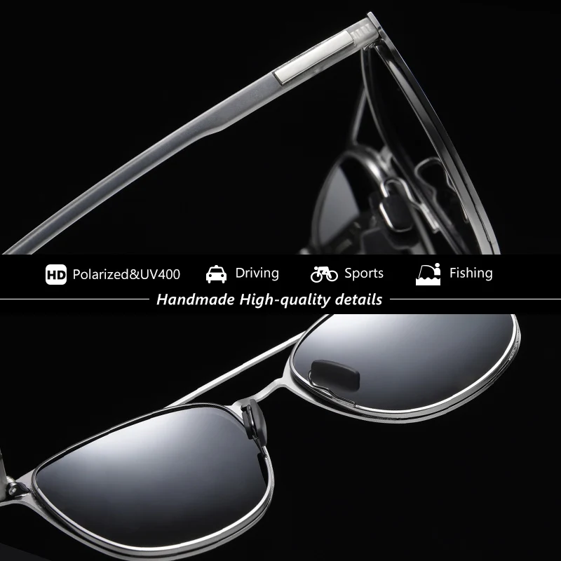 Корпоративна дизайн Свръхлеки квадратни Фотохромичните Слънчеви очила за мъже, дамски Поляризирани очила за шофиране през деня и нощно виждане zonnebril heren Изображение  2