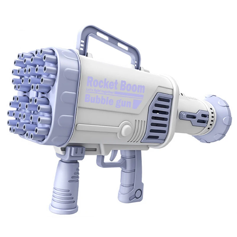 Нов Електрически Пузырьковый Пистолет Gatlin Rocket с 44 отвори Голяма Детска Баня Магически Балончета Машина 2021 Горещи Сапунени Мехури Пластмасови Играчки Изображение  3
