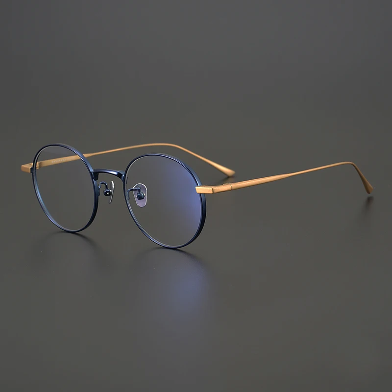 Японски Ретро Кръгли Очила, Ръчна изработка на кръгли Рамки За оптични Очила на Мъже, Жени Титанов Очила за късогледство рецепта Oculos Grau De Изображение  0