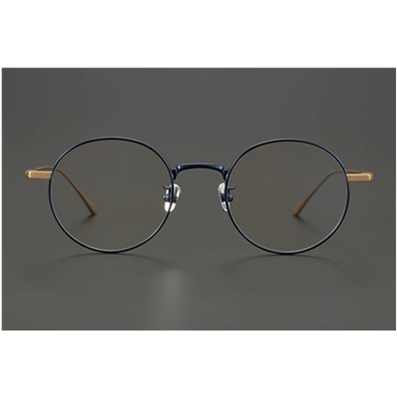 Японски Ретро Кръгли Очила, Ръчна изработка на кръгли Рамки За оптични Очила на Мъже, Жени Титанов Очила за късогледство рецепта Oculos Grau De Изображение  1