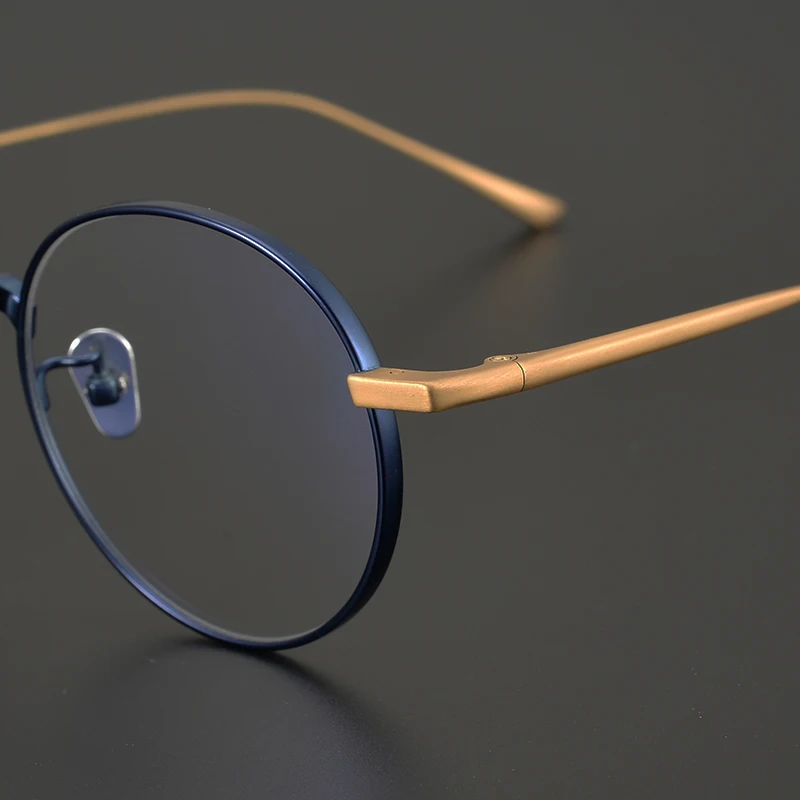 Японски Ретро Кръгли Очила, Ръчна изработка на кръгли Рамки За оптични Очила на Мъже, Жени Титанов Очила за късогледство рецепта Oculos Grau De Изображение  5