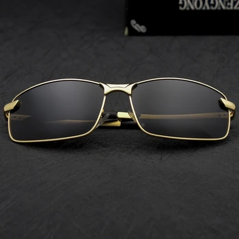 Класически алуминиеви слънчеви очила TUZENGYONG Мъжки маркови дизайнерски лещи с поляризирана покритие Квадратни мъжки слънчеви очила за шофиране Oculos Gafas