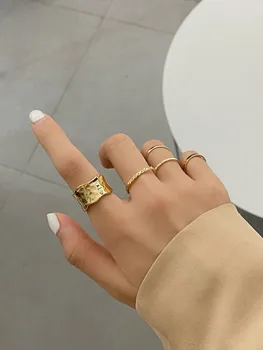 Кшмир комплект от седем части пръстен просто нарушения на сърдечния пръстен за ставите модерен хип-хоп златен пръстен дамско модно пръстен 2020