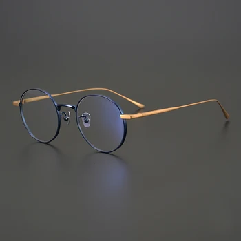 Японски Ретро Кръгли Очила, Ръчна изработка на кръгли Рамки За оптични Очила на Мъже, Жени Титанов Очила за късогледство рецепта Oculos Grau De