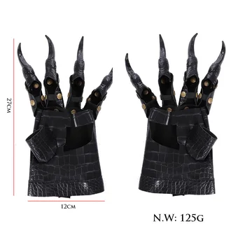 Amawill Хелоуин Страшни Ръкавици с нокти на Дракон Възрастни Черни Ръкавици Нокти Подпори за партита Аксесоари Cosplay Рокля, Костюм, Реквизит на ужасите