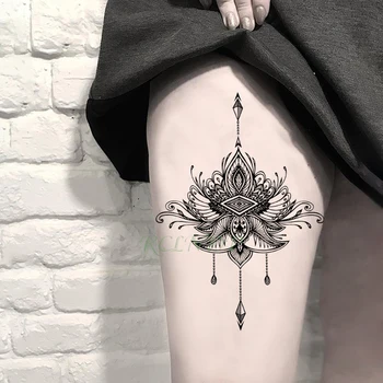 Водоустойчив временна татуировка стикер секси мандала къна лотос на гърба татуировка на гърдите флаш татуировка фалшиви татуировки за жени
