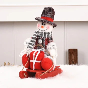 Санки Коледни Играчки Кукли на Дядо Коледа, Снежен човек Лосове Играчки, Коледни Фигурки Коледен Подарък за едно Дете Червен Коледен Коледа Орнамент