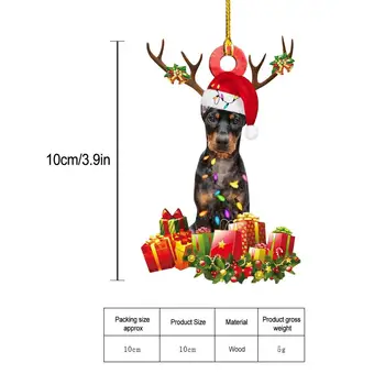 12 бр. Сладко куче Дървени Коледна украса за Окачване Изделия от дърво Занаяти Окачен Коледа коледа украшение на Подаръци, Декорация на Коледното парти