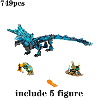 2021 Нов ninjagoes тухли воден дракон е огнен дракон атака модел градивен елемент подходящ 71753 71754 играчки за деца Коледен подарък