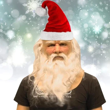 Унисекс Коледна маска за лице Латексова Маска на Дядо Коледа Реалистични Инструменти за Cosplay прическа Декор не мога да понасям Играчки Карнавал Xams Вечерни сувенири