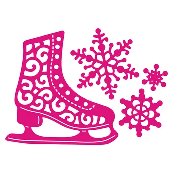 Нови Кънки Обувки Снежинка Занаят Полагане на Мухъл 2021 на Щанци за Рязане на Метал за DIY Декор Scrapbooking Пейзажно Картичка Без Печати