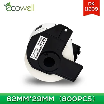 Термоэтикетки Ecowell 62 мм*29 мм, съвместими с Brother DK-11209 DK11209, Бяла хартия, която е съвместима с вашия принтер за етикети Brother