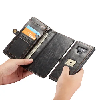 CaseMe 2 в 1 Ретро чанта-портфейл за Samsung Galaxy Note9 Note8 Чанта флип-надолу капак за Samsung S8 S9 Плюс Слотове за карти