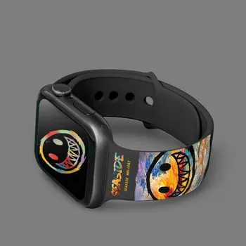 Печат Силиконов Ремък За Apple Watch Каишка 45 мм Гривна За Apple Watch Каишка 44 мм 40 мм iWatch 7 6 5 4 3 SE Каишка 38 мм 42 мм