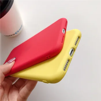 Модерен калъф за мобилен телефон Soild цвят на бонбони устойчив на удари Калъф за iPhone 11 12 Pro X XR XS Max SE2020 7 8 Плюс 6 6 s, Плюс 5 е Мека силиконова капачка