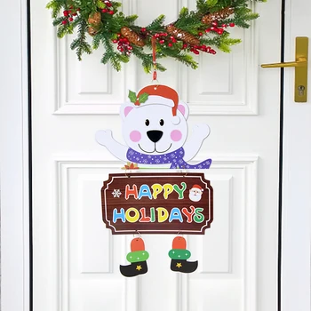 2022 весела Коледа Врата Знак Сладък Дядо Коледа, Снежен човек Домашна Врата, Окачен Декор, Украса на Коледната Елха Магазин За Коледни Подаръци НОЕЛ