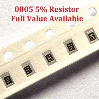 300шт SMD Чип Резистор 0805 2.4 R/2.7 R/3R/3.3 R/3.6 R Съпротива 5% 2.4/2.7/3/3.3/3.6/ Ома Резистори 2R4 2R7 3R3 k Безплатна Доставка