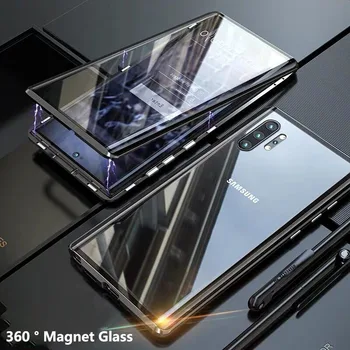 360 Защитен калъф за Samsung Galaxy Note 8 9 10 20 S7 S8 S9 S10 S20 S21 A80 A72 A71 A70 A60 Plus Lite Ультратонкая Магнитна капачка