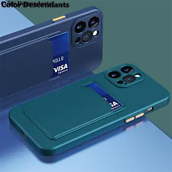 Модерни Цветове Слот за карти Портфейл Калъф за Samsung Galaxy S21 Плюс S20 Ултра Тънък Калъф за Galaxy Note 10 20