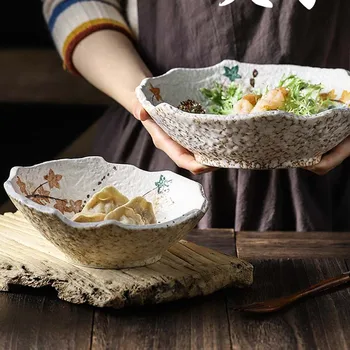 Странно японската керамични съдове креативна ретро-купа за печени ориз индивидуалност термостойкая десерт купата на домакински керамична купа